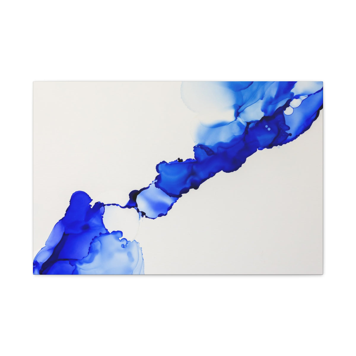 Blue Ink Abstract Matte Canvas Print — Stretched 1.25\"
