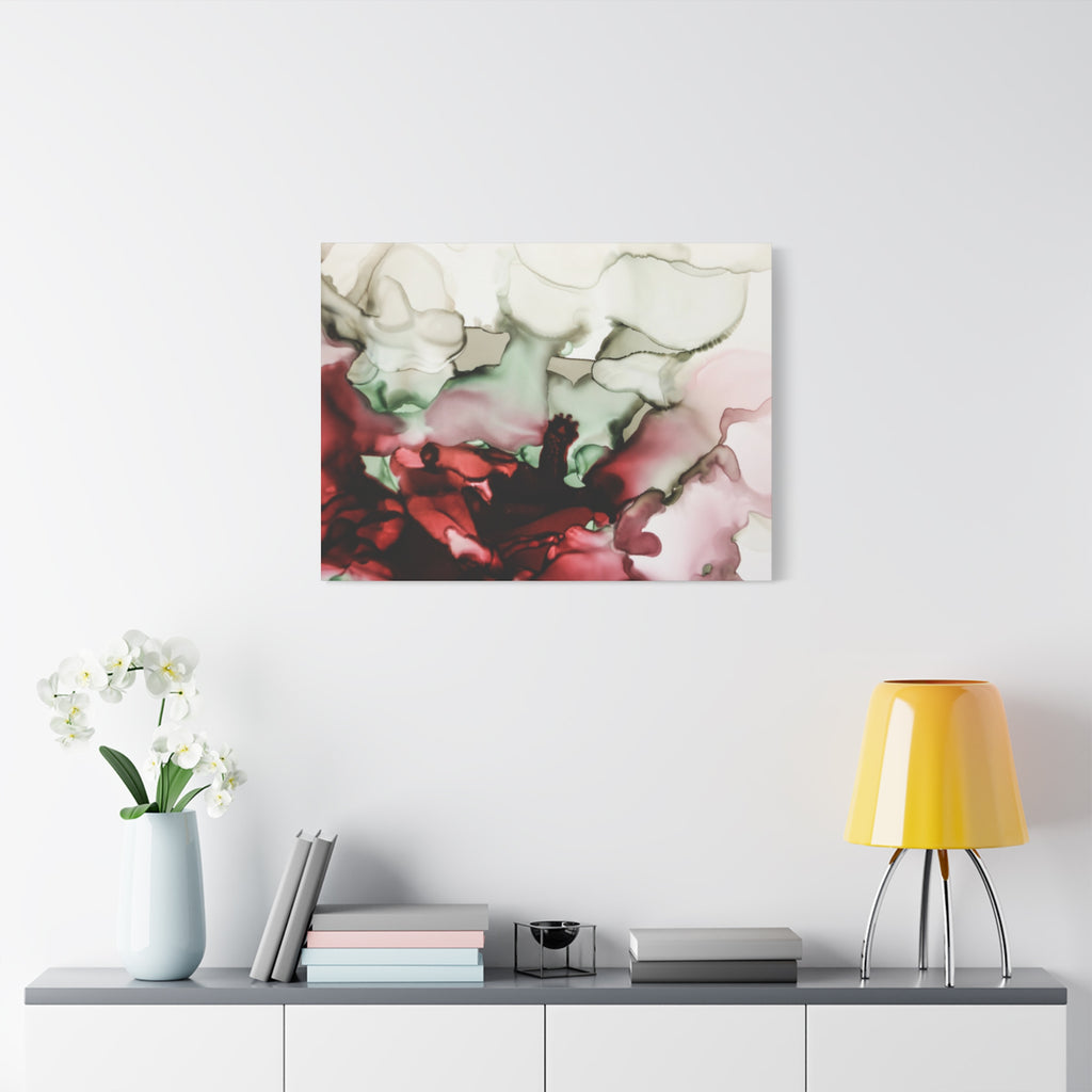 Abstract Floral Alcohol Ink Matte Canvas Print — Stretched Wall Art