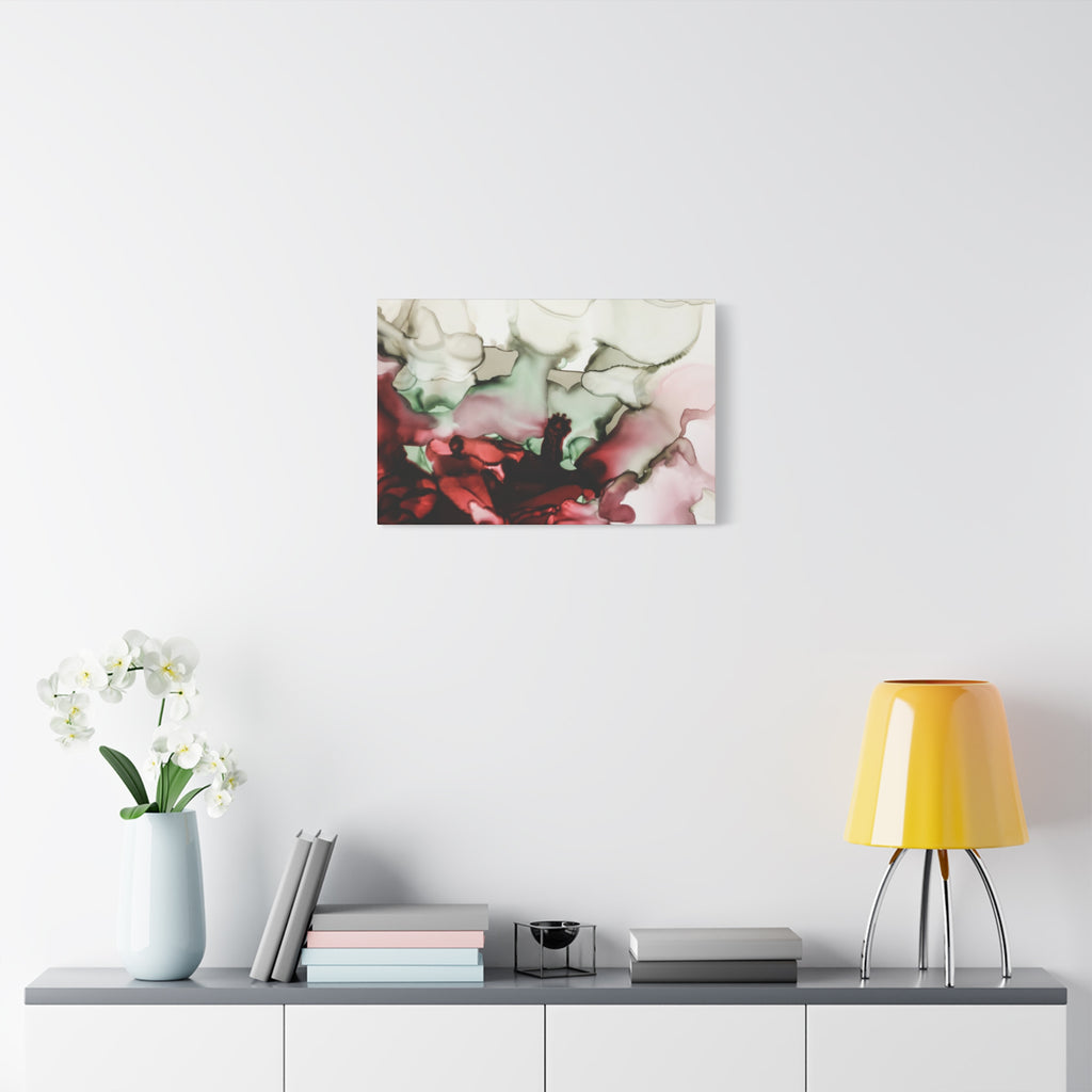 Abstract Floral Alcohol Ink Matte Canvas Print — Stretched Wall Art