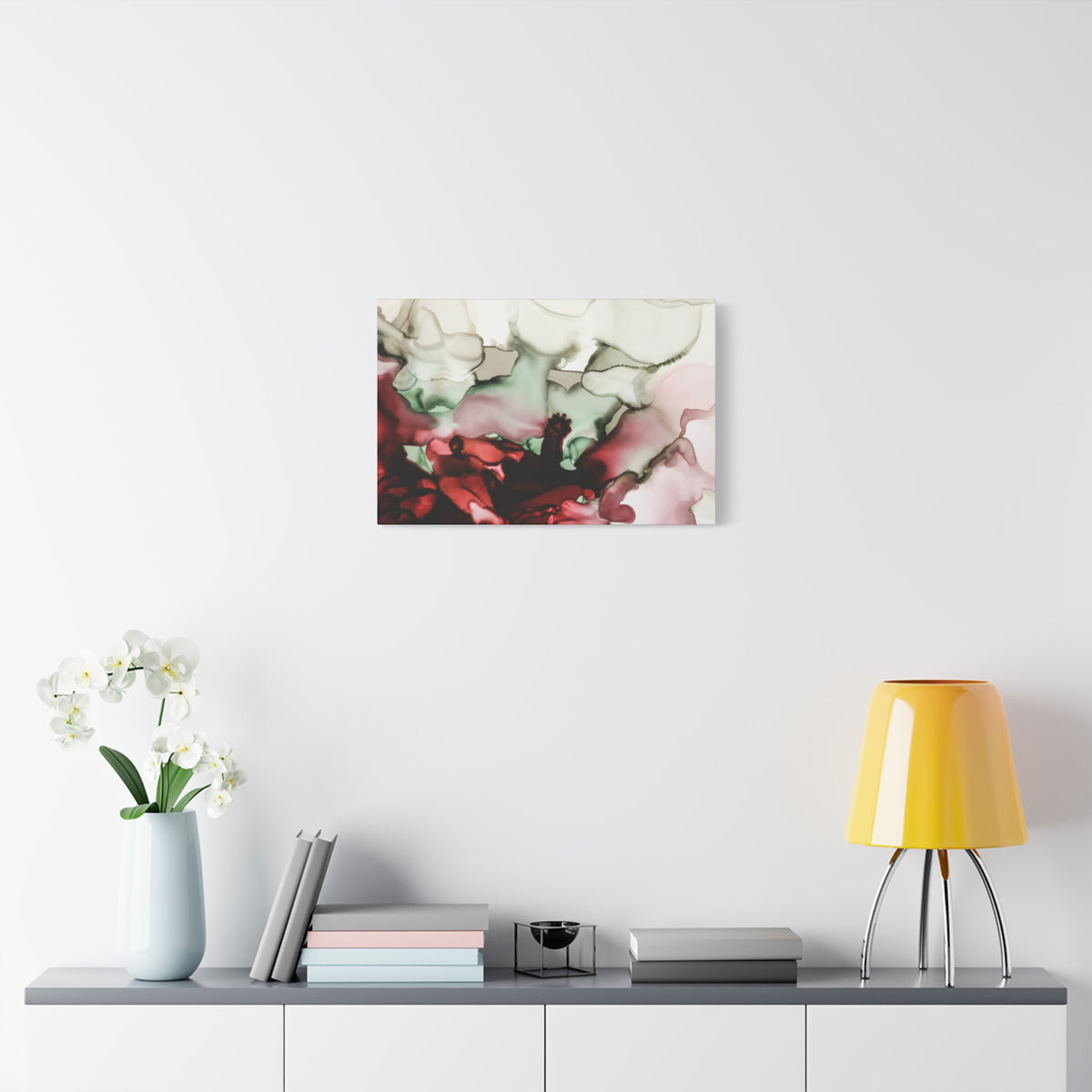 Abstract Floral Alcohol Ink Matte Canvas Print — Stretched Wall Art