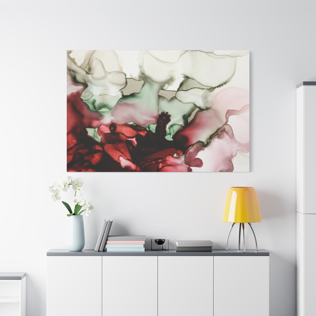 Abstract Floral Alcohol Ink Matte Canvas Print — Stretched Wall Art