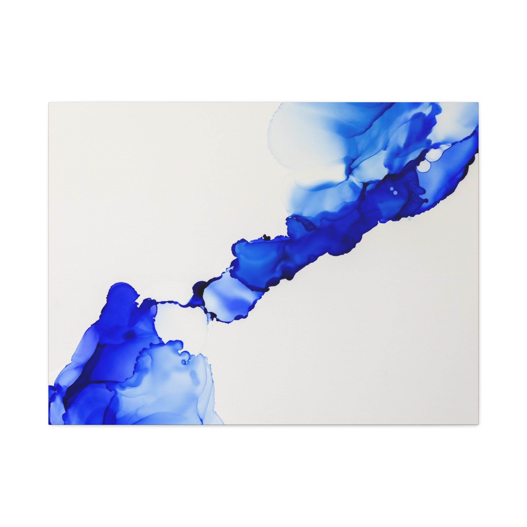 Blue Ink Abstract Matte Canvas Print — Stretched 1.25\"