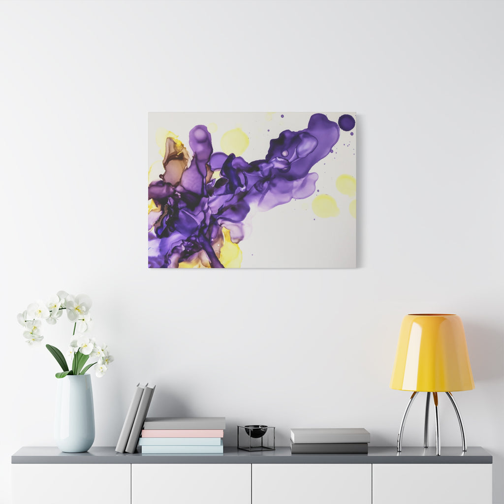 Purple Abstract Alcohol Ink Canvas Print — Matte Stretched Wall Art