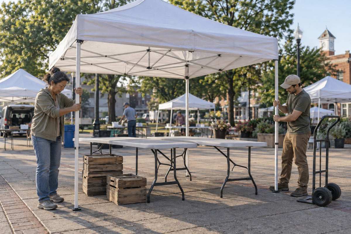 Farmers Market Setup Stock Photos, 10 Vendor Booth Images