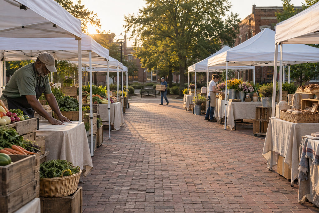 Farmers Market Setup Stock Photos, 10 Vendor Booth Images