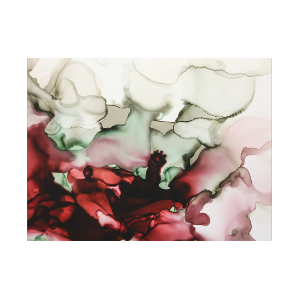 Abstract Floral Alcohol Ink Matte Canvas Print — Stretched Wall Art