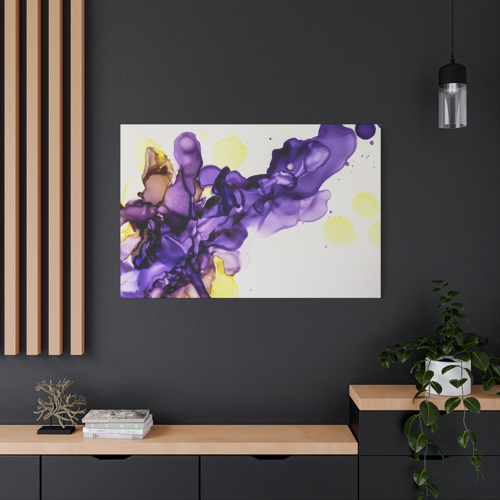 Purple Abstract Alcohol Ink Canvas Print — Matte Stretched Wall Art
