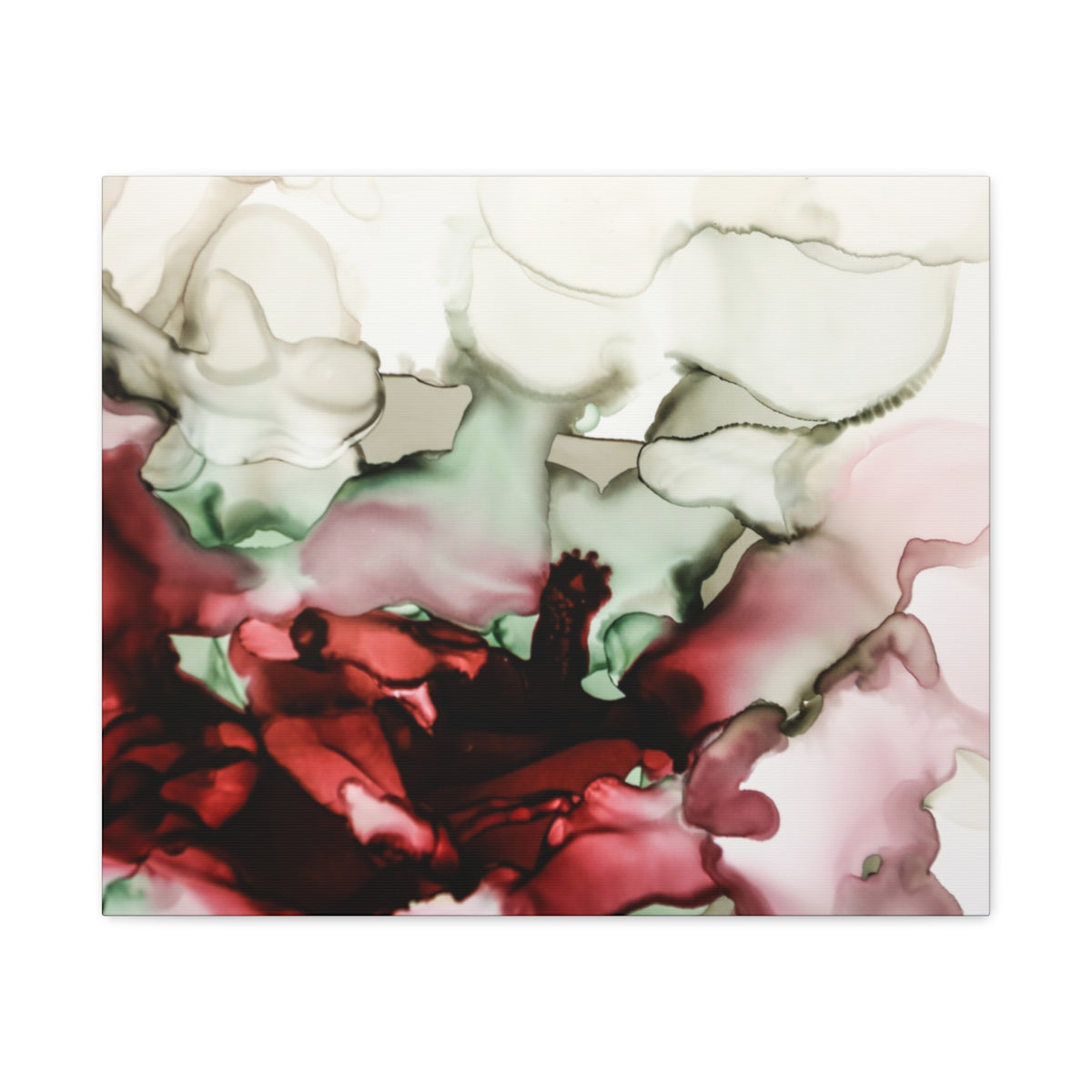Abstract Floral Alcohol Ink Matte Canvas Print — Stretched Wall Art