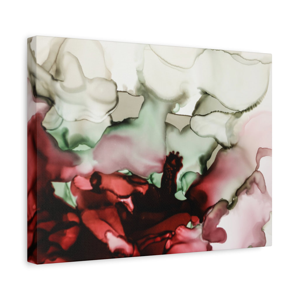 Abstract Floral Alcohol Ink Matte Canvas Print — Stretched Wall Art