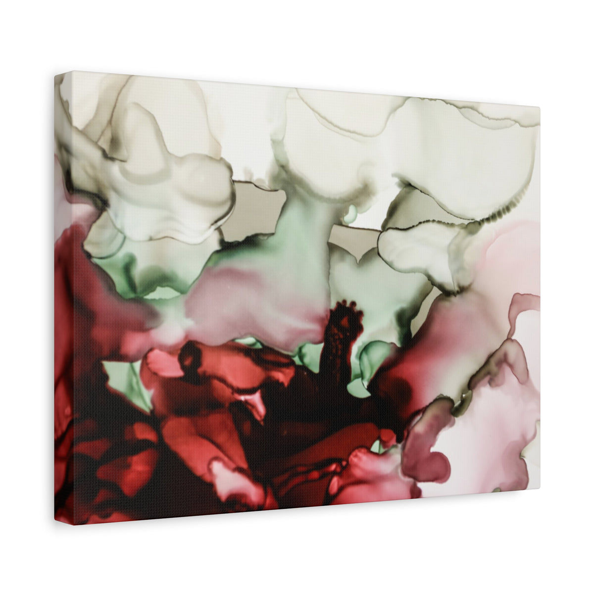 Abstract Floral Alcohol Ink Matte Canvas Print — Stretched Wall Art