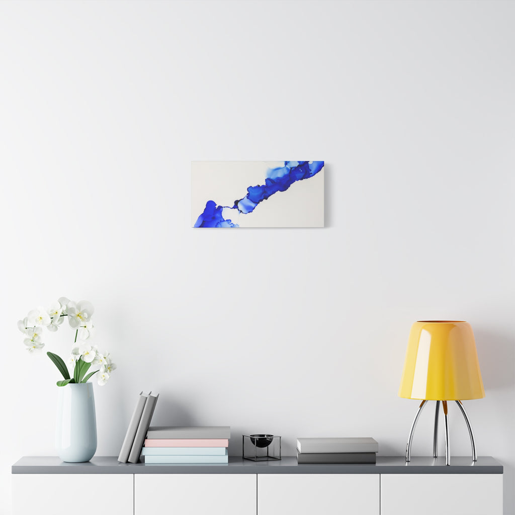 Blue Ink Abstract Matte Canvas Print — Stretched 1.25\"