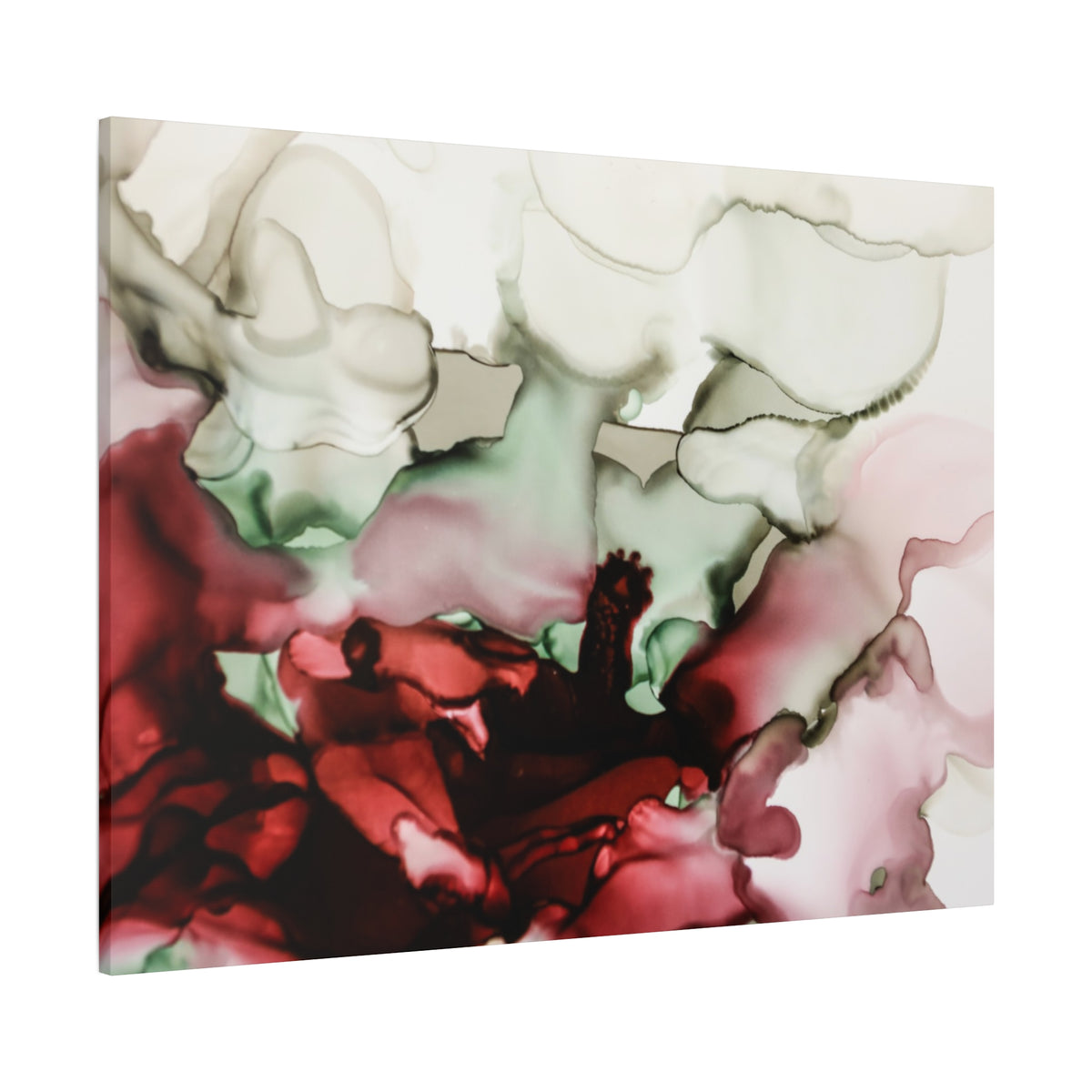 Abstract Floral Alcohol Ink Matte Canvas Print — Stretched Wall Art