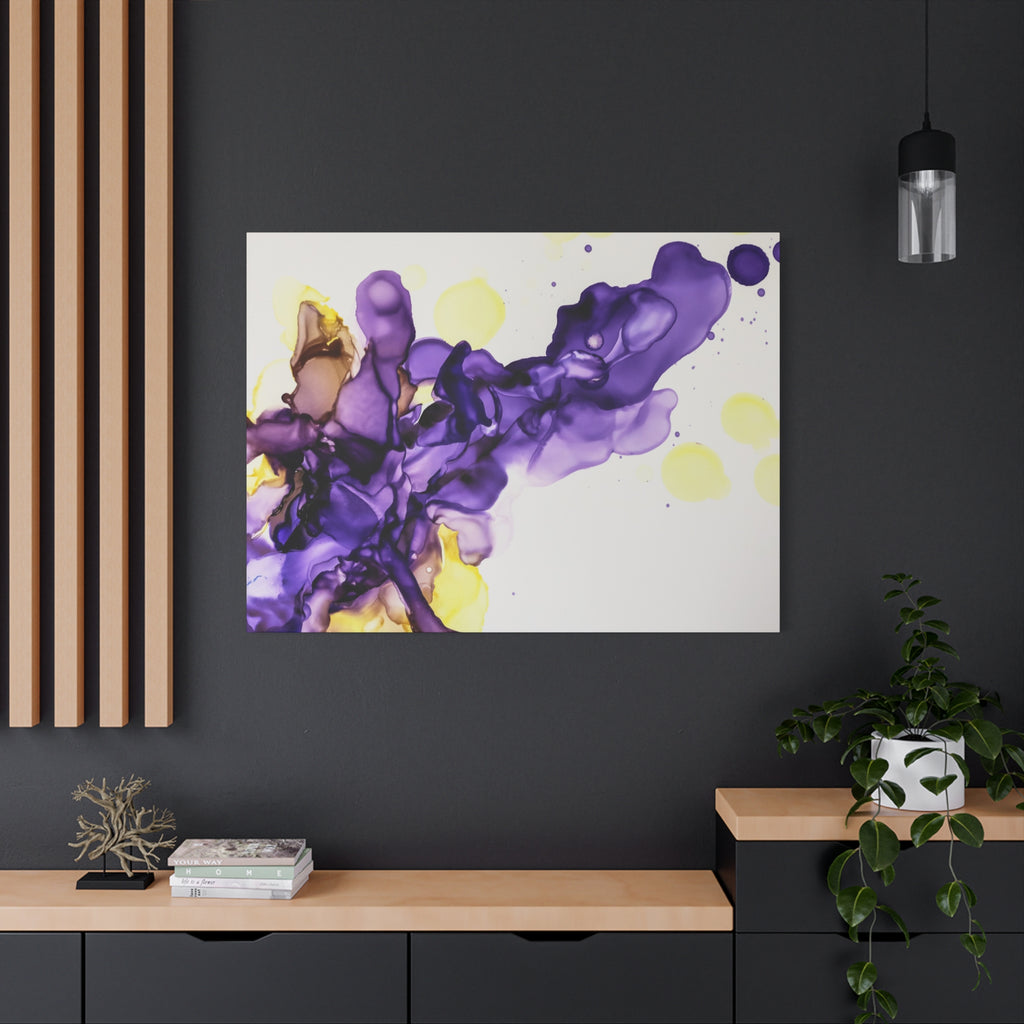 Purple Abstract Alcohol Ink Canvas Print — Matte Stretched Wall Art