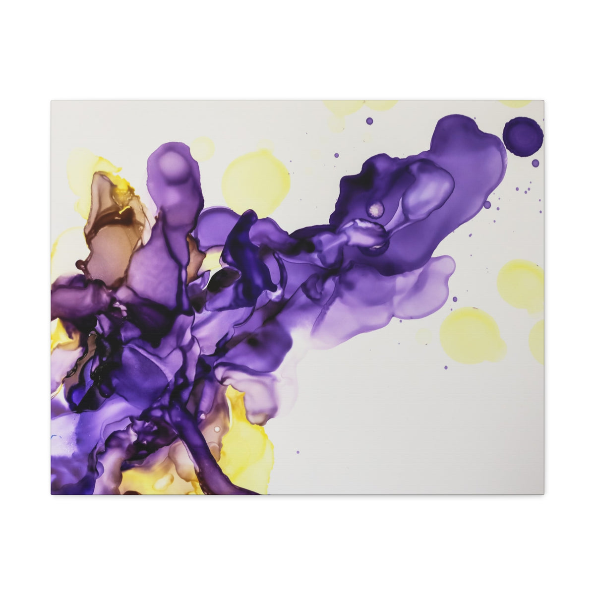 Purple Abstract Alcohol Ink Canvas Print — Matte Stretched Wall Art