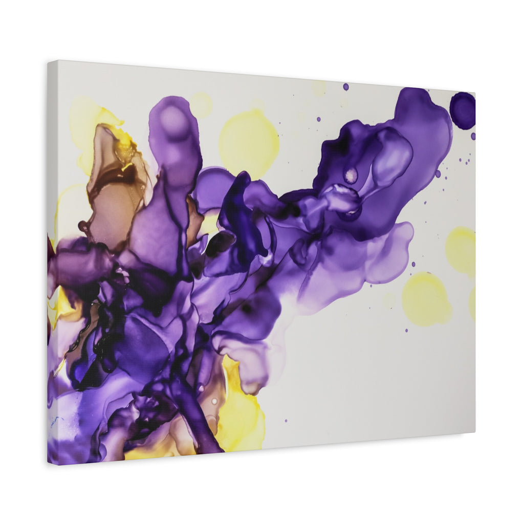 Purple Abstract Alcohol Ink Canvas Print — Matte Stretched Wall Art