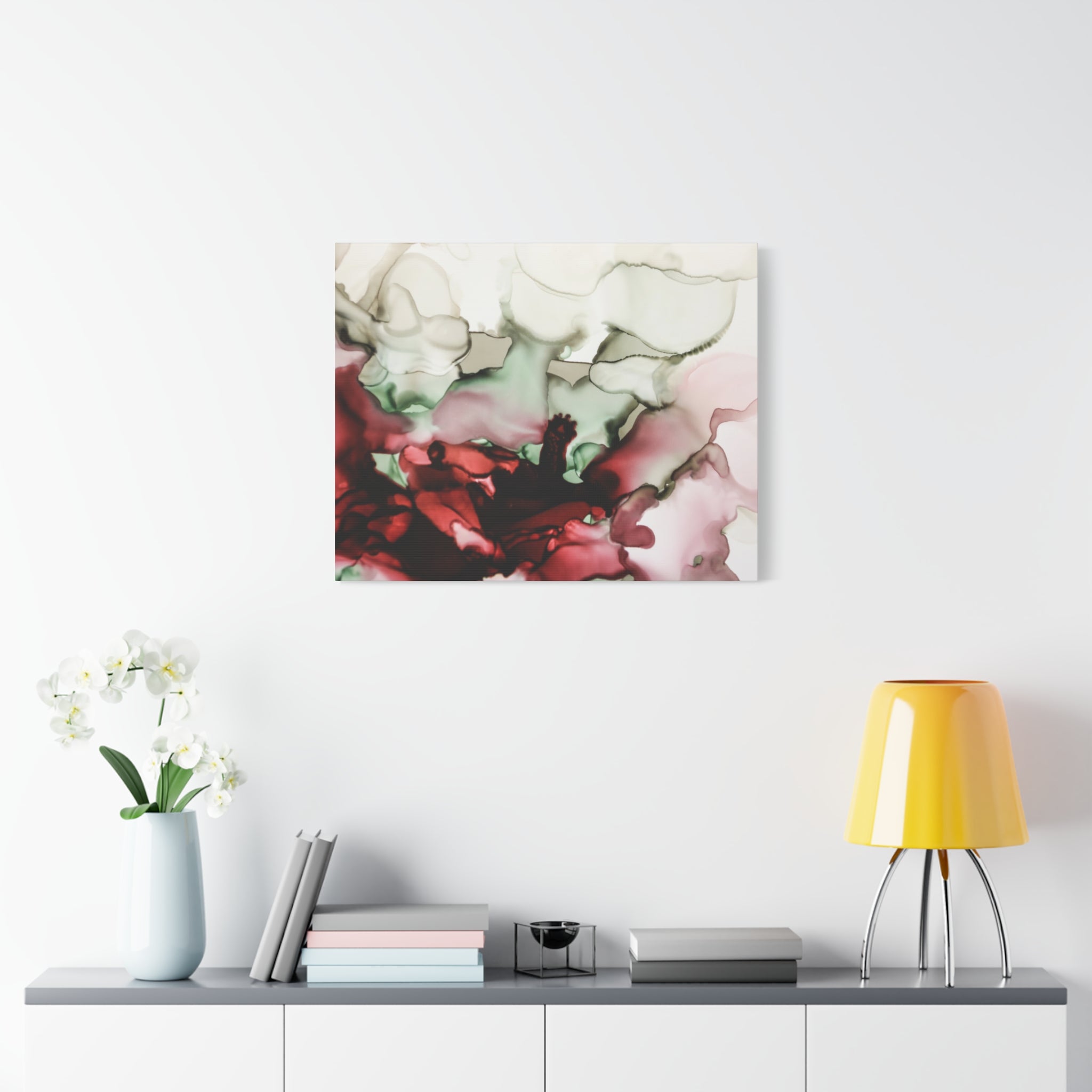 Abstract Floral Alcohol Ink Matte Canvas Print — Stretched Wall Art