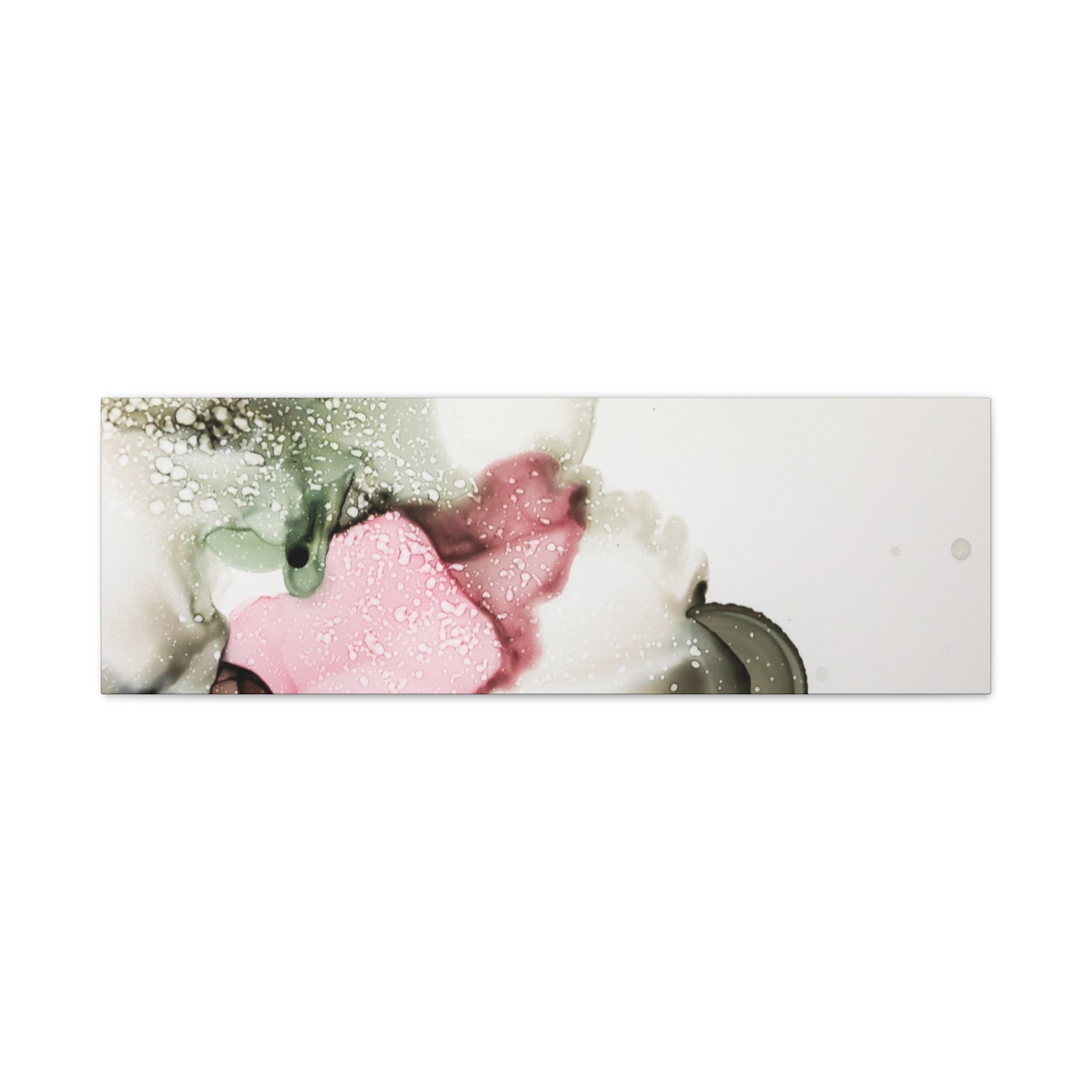 Abstract Pink & Sage Alcohol Ink Canvas Print — Modern Wall Art