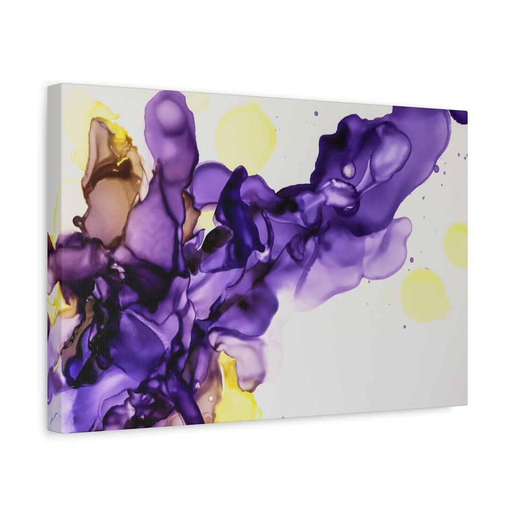 Purple Abstract Alcohol Ink Canvas Print — Matte Stretched Wall Art