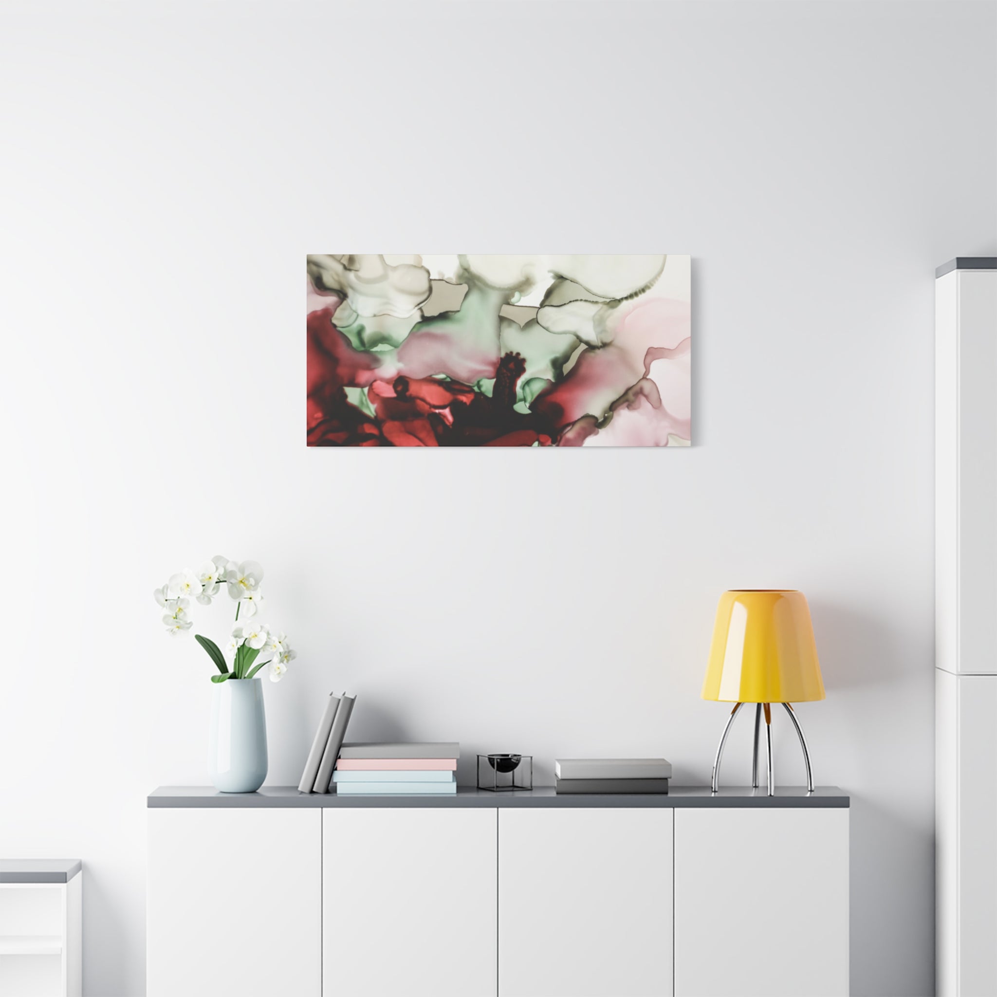 Abstract Floral Alcohol Ink Matte Canvas Print — Stretched Wall Art