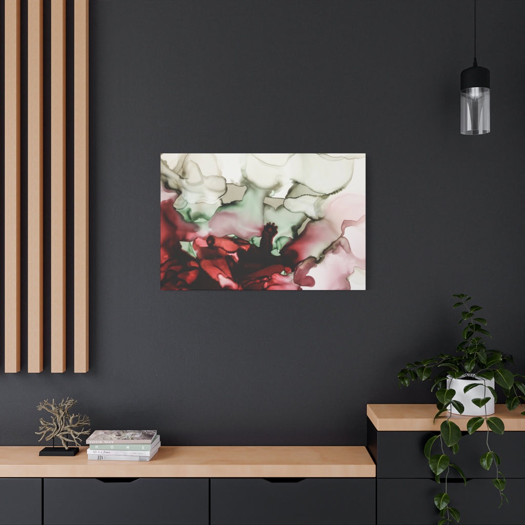 Abstract Floral Alcohol Ink Matte Canvas Print — Stretched Wall Art