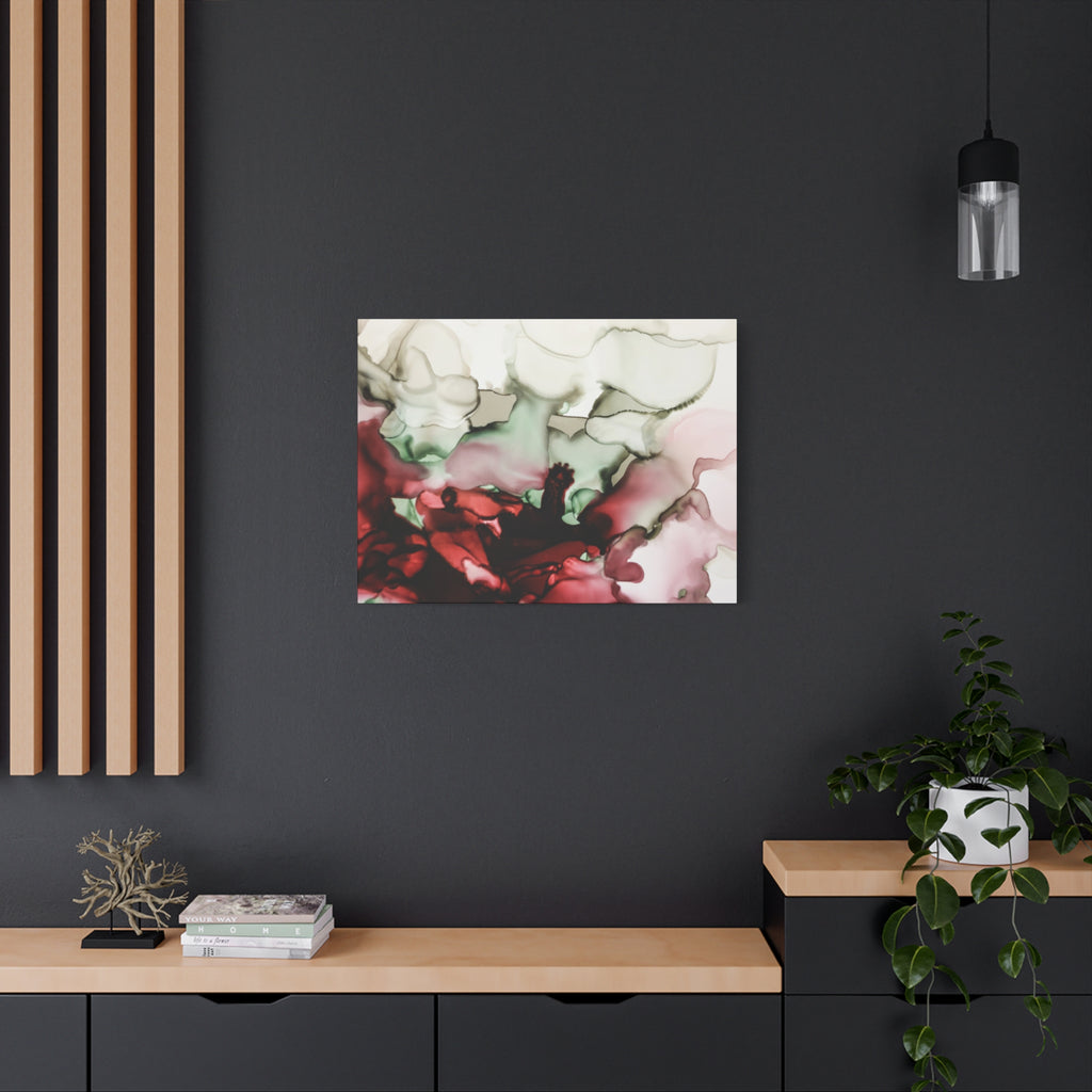 Abstract Floral Alcohol Ink Matte Canvas Print — Stretched Wall Art