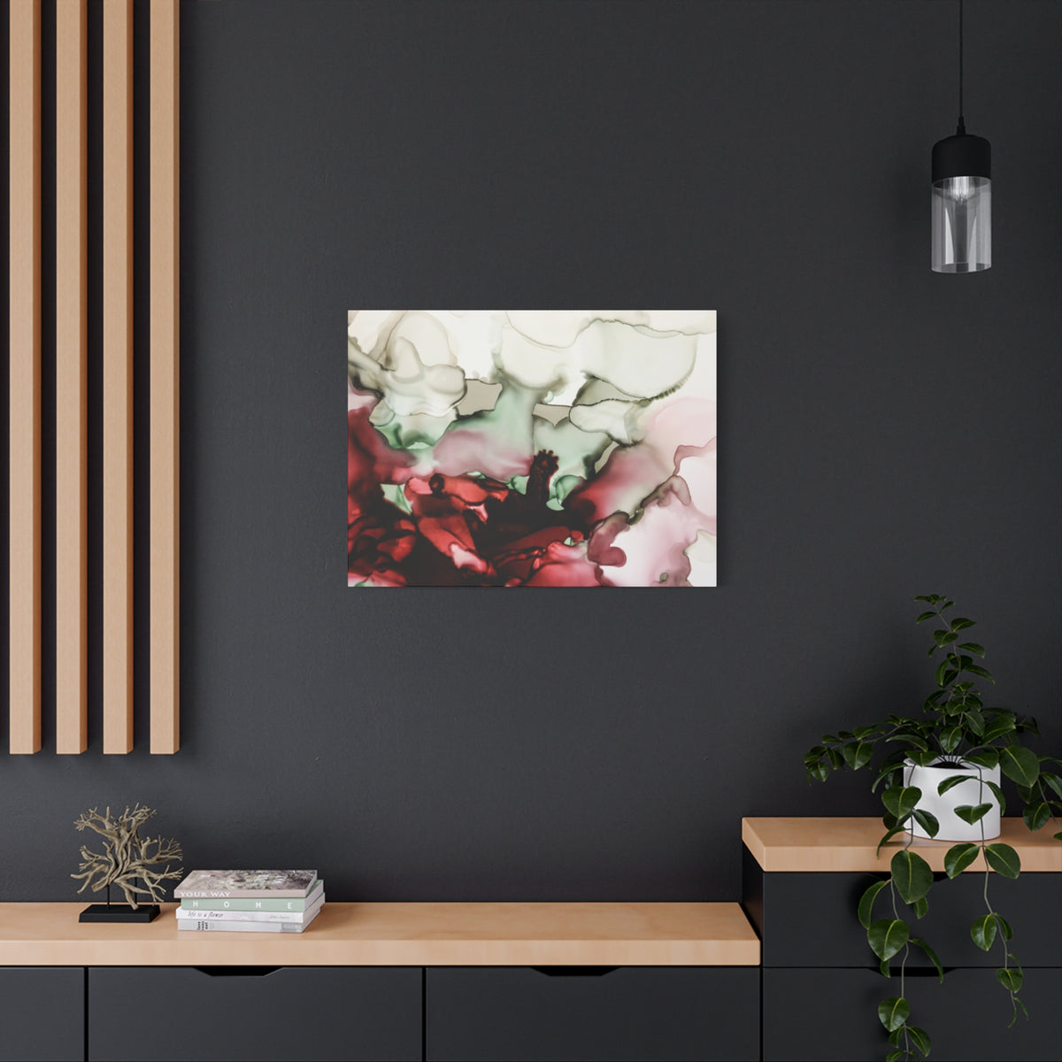 Abstract Floral Alcohol Ink Matte Canvas Print — Stretched Wall Art