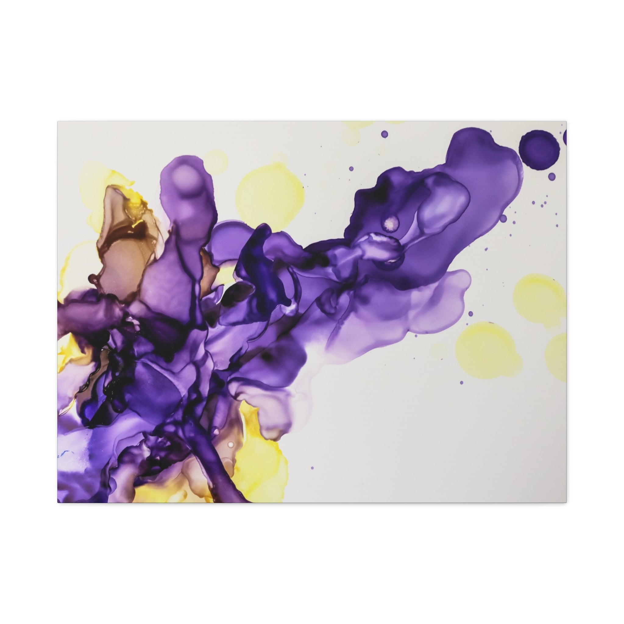 Purple Abstract Alcohol Ink Canvas Print — Matte Stretched Wall Art