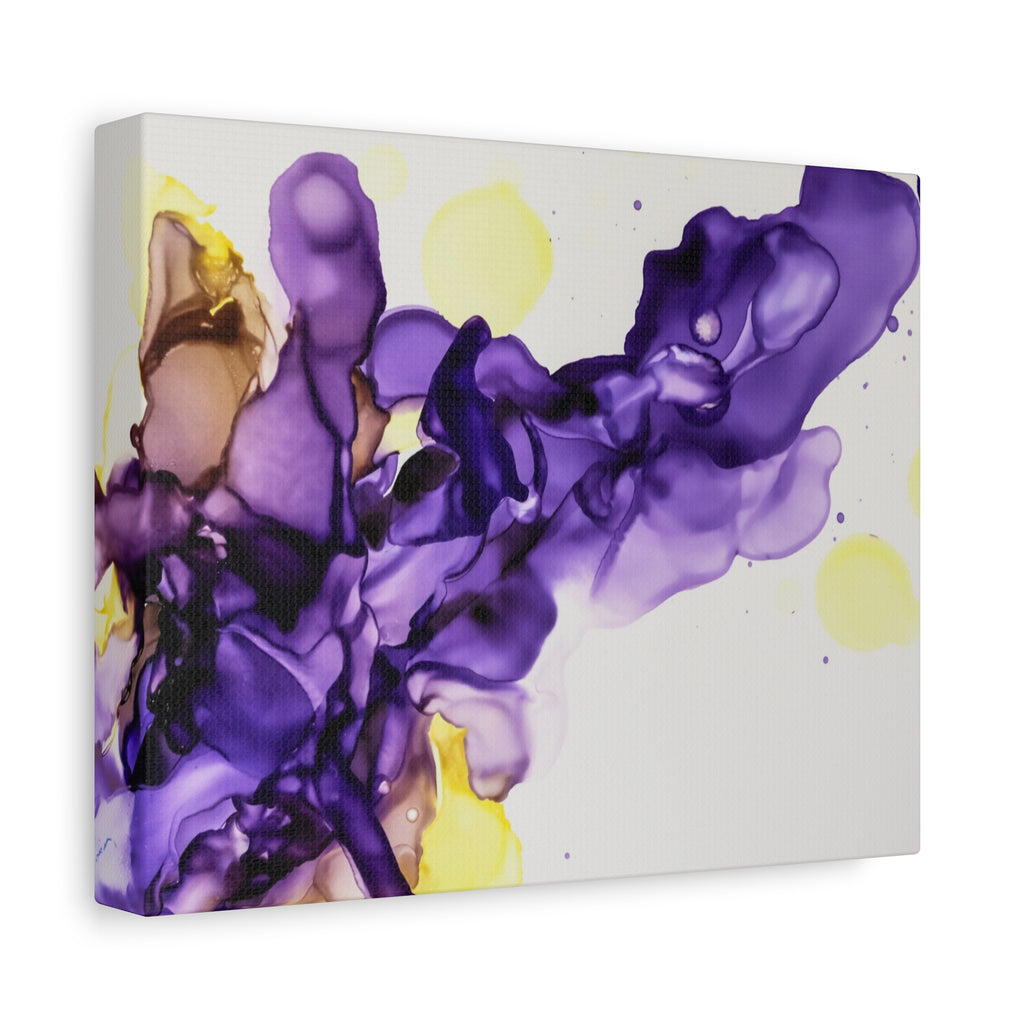 Purple Abstract Alcohol Ink Canvas Print — Matte Stretched Wall Art