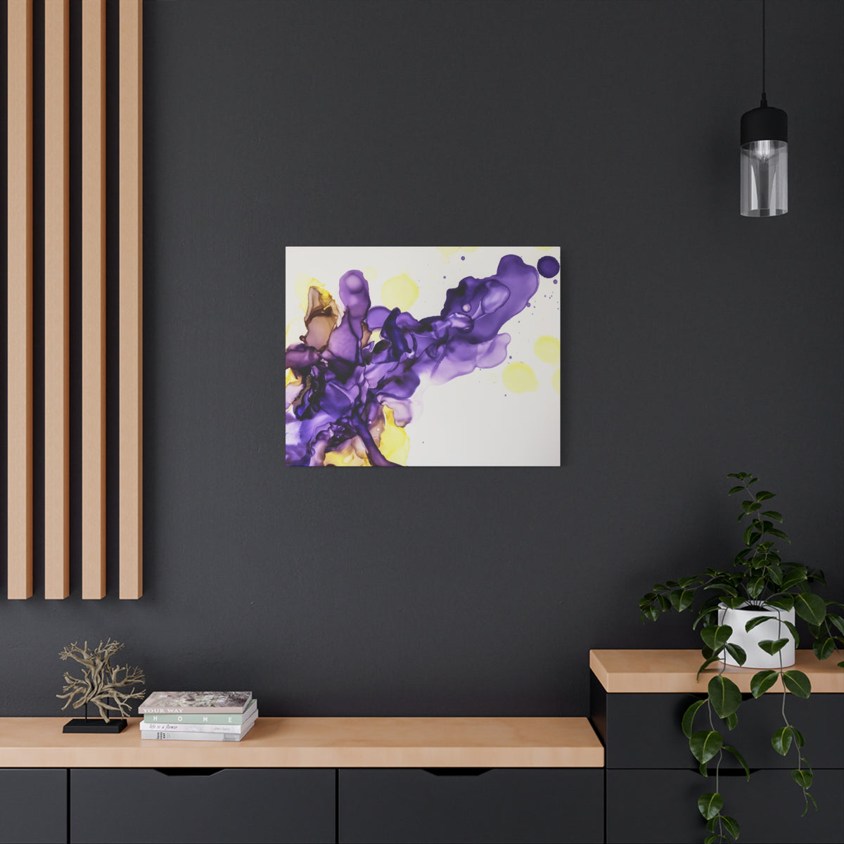 Purple Abstract Alcohol Ink Canvas Print — Matte Stretched Wall Art