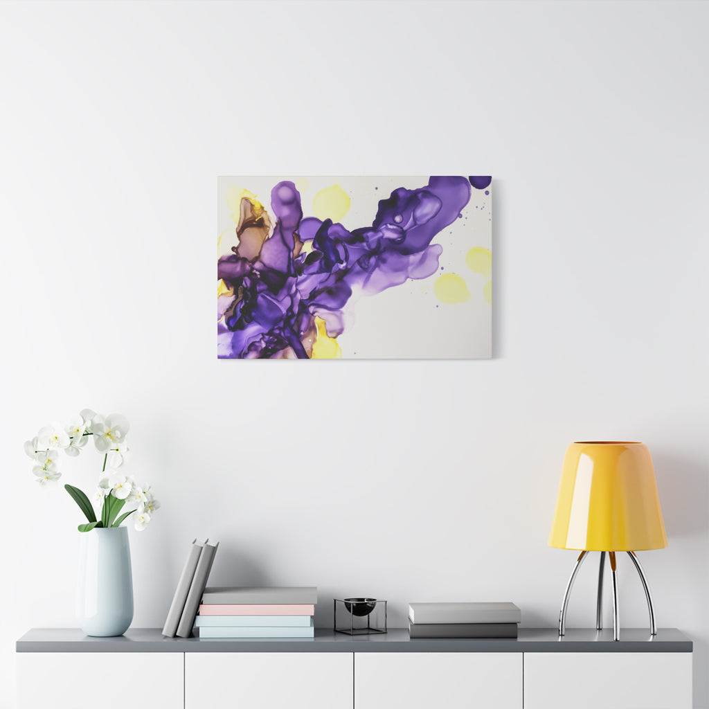 Purple Abstract Alcohol Ink Canvas Print — Matte Stretched Wall Art