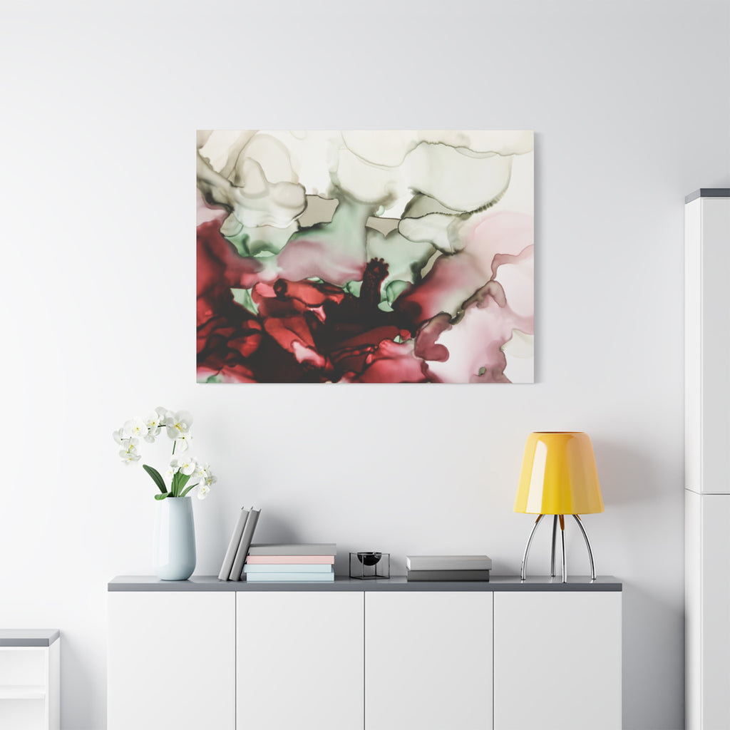 Abstract Floral Alcohol Ink Matte Canvas Print — Stretched Wall Art
