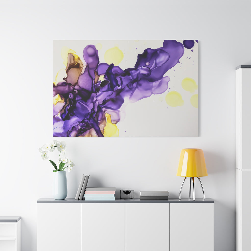 Purple Abstract Alcohol Ink Canvas Print — Matte Stretched Wall Art