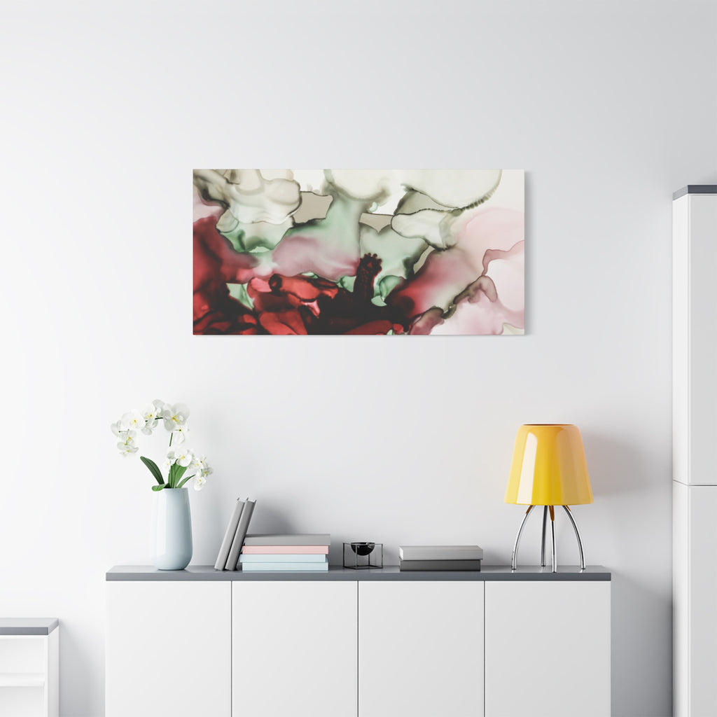 Abstract Floral Alcohol Ink Matte Canvas Print — Stretched Wall Art