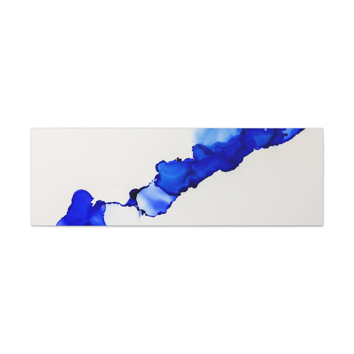 Blue Ink Abstract Matte Canvas Print — Stretched 1.25\"