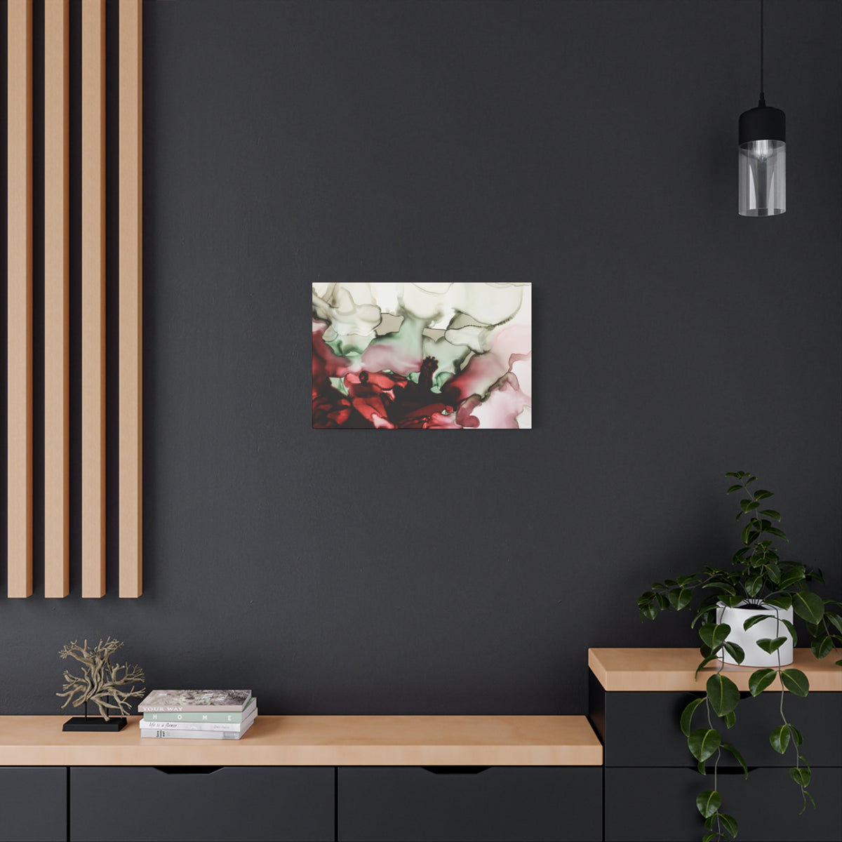 Abstract Floral Alcohol Ink Matte Canvas Print — Stretched Wall Art