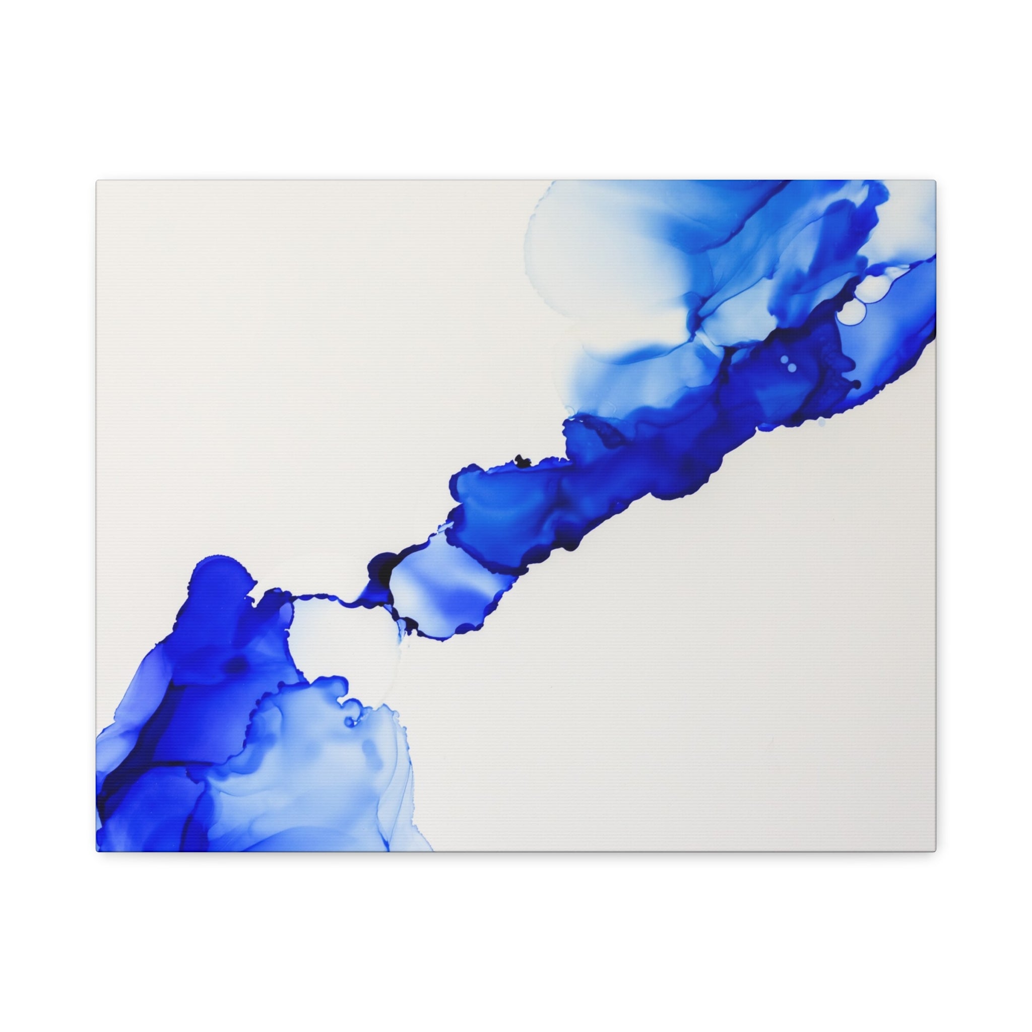 Blue Ink Abstract Matte Canvas Print — Stretched 1.25\"