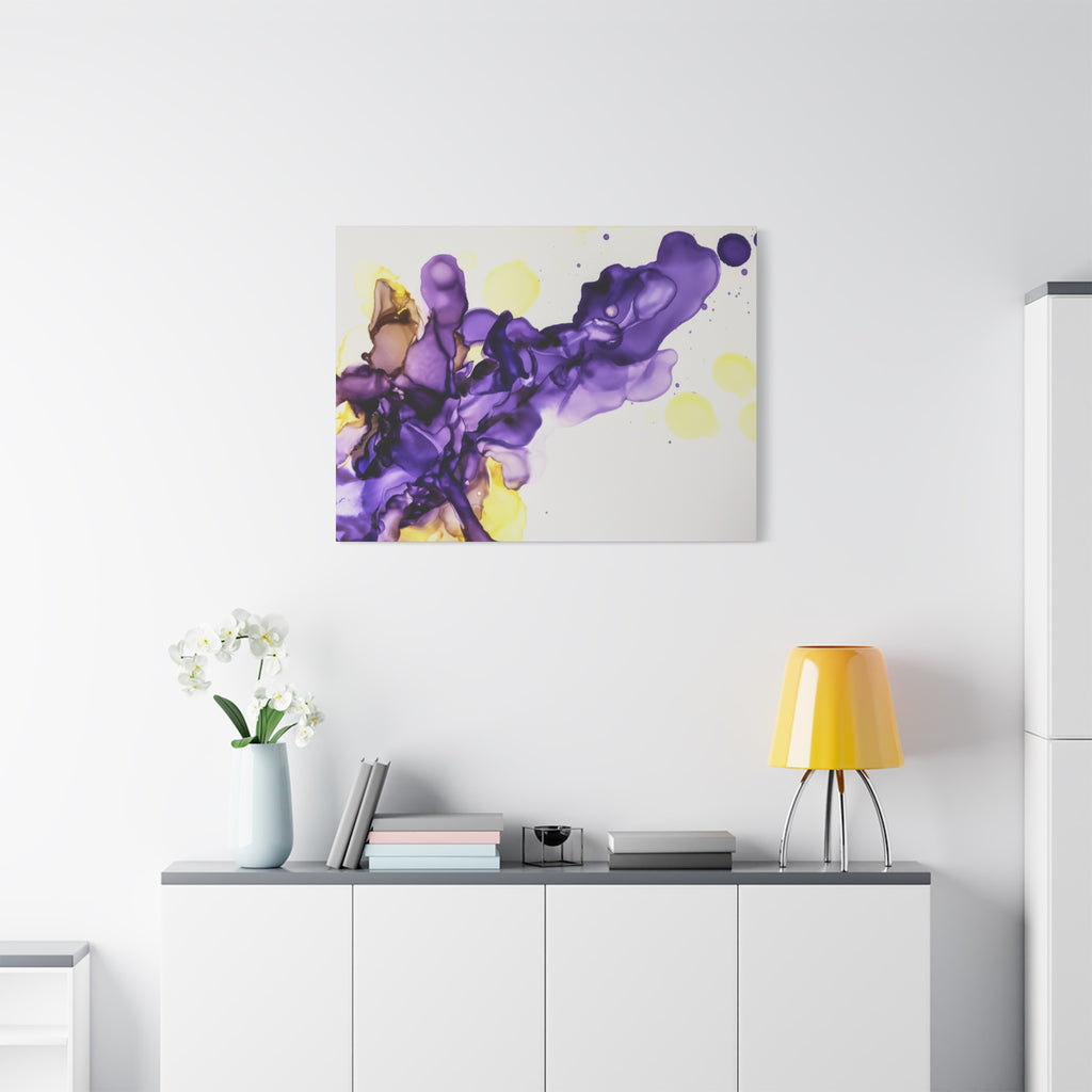 Purple Abstract Alcohol Ink Canvas Print — Matte Stretched Wall Art