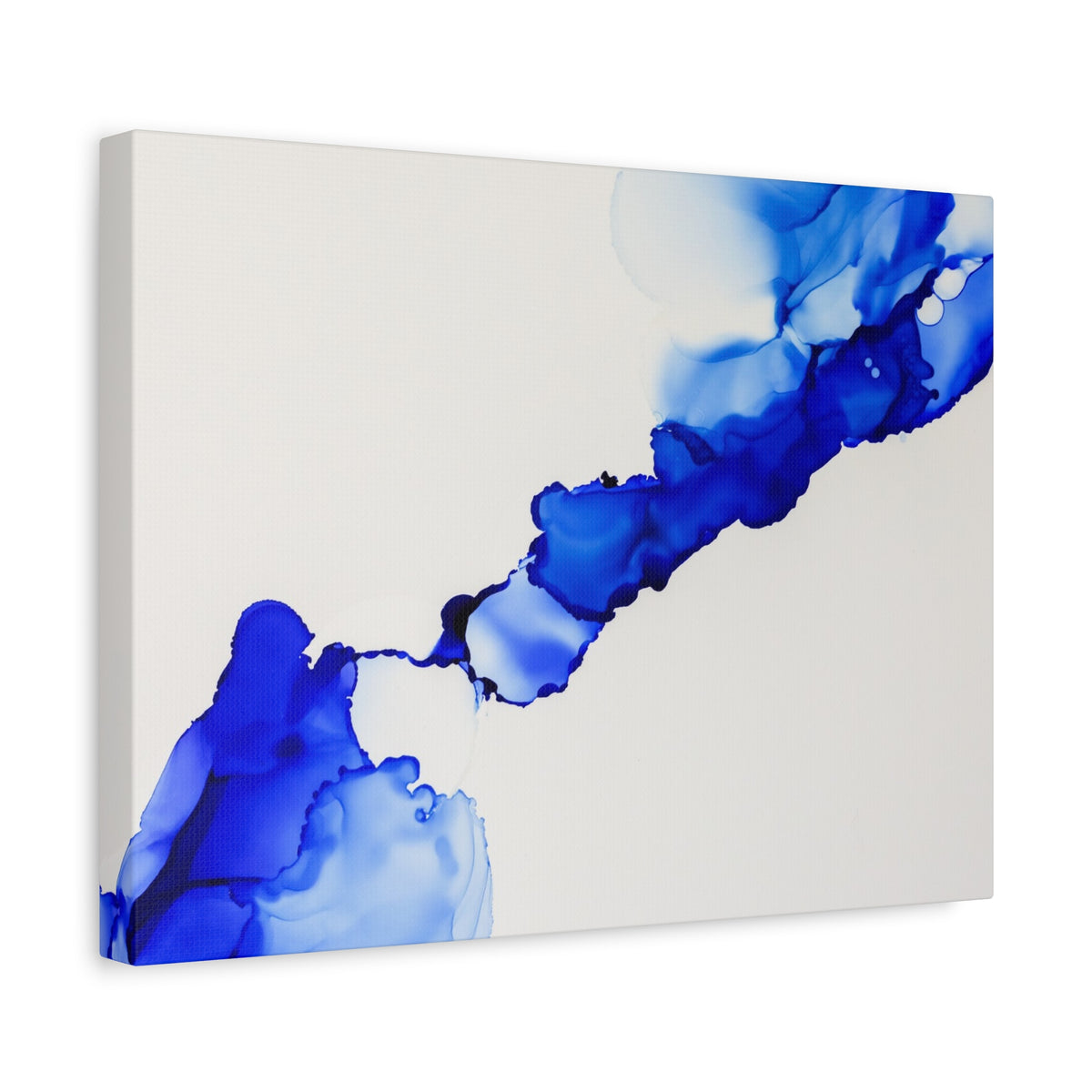 Blue Ink Abstract Matte Canvas Print — Stretched 1.25\"
