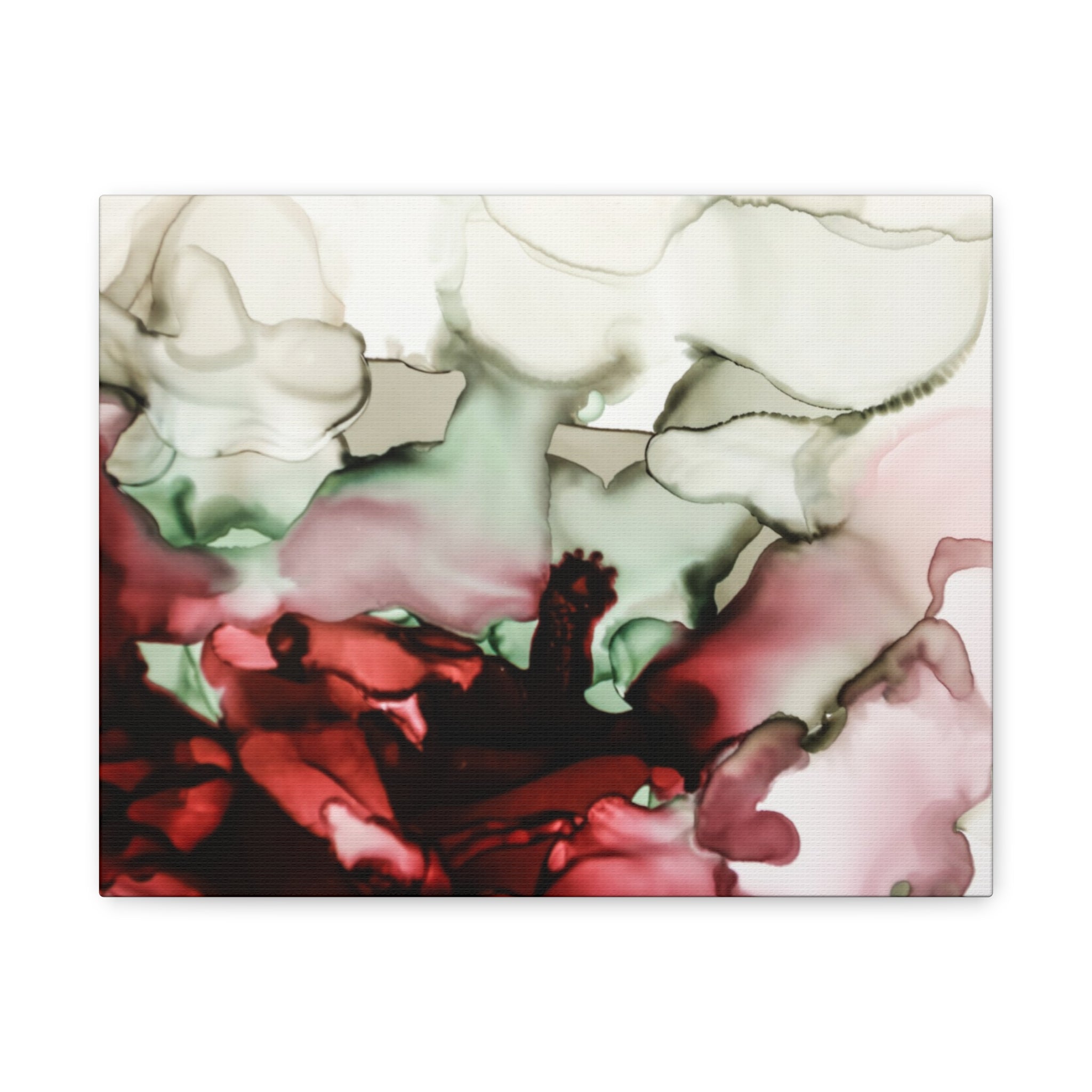 Abstract Floral Alcohol Ink Matte Canvas Print — Stretched Wall Art