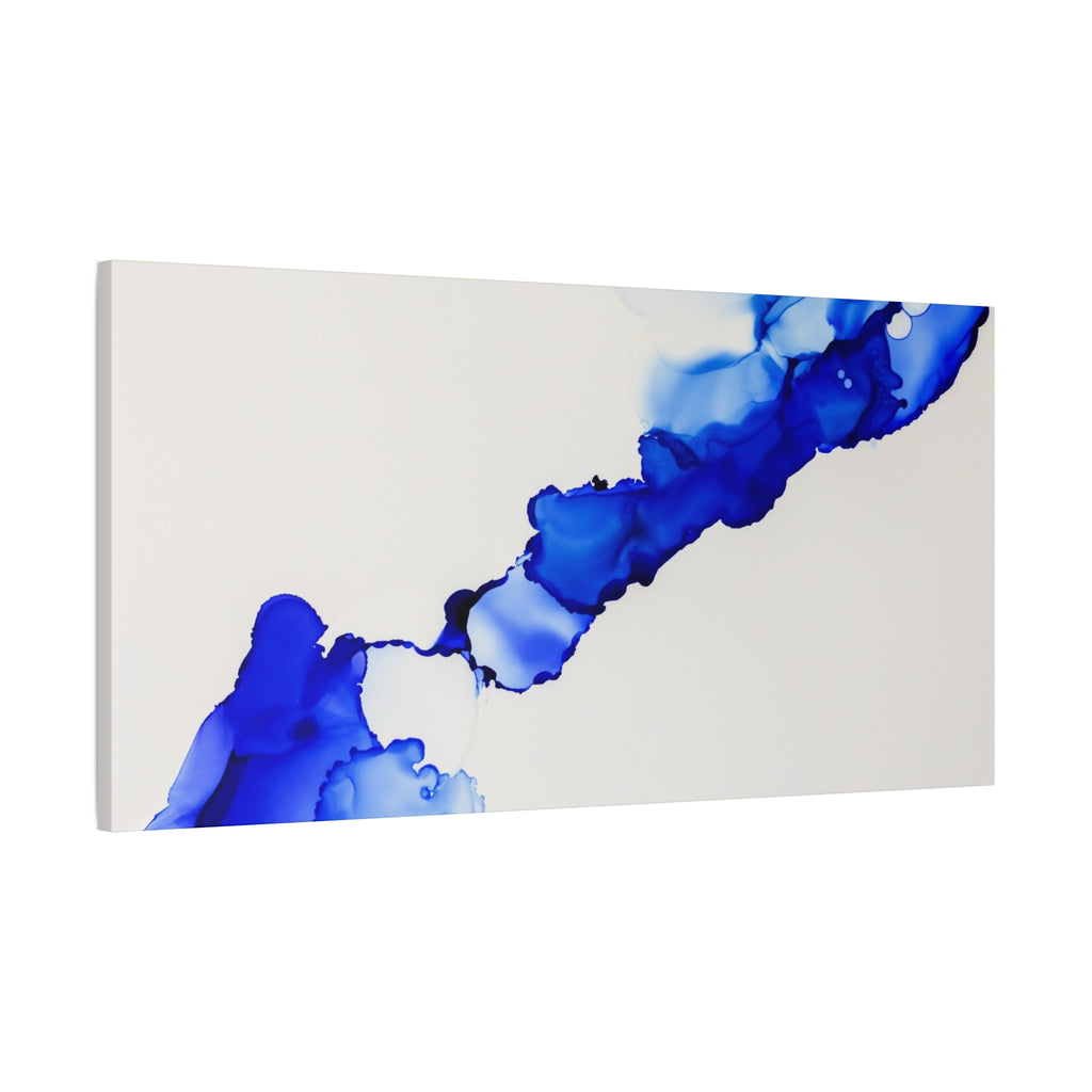 Blue Ink Abstract Matte Canvas Print — Stretched 1.25\"