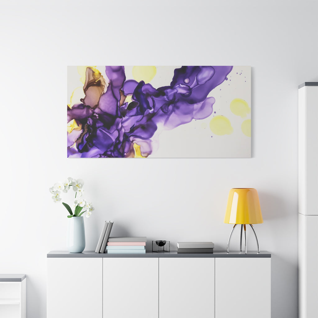 Purple Abstract Alcohol Ink Canvas Print — Matte Stretched Wall Art