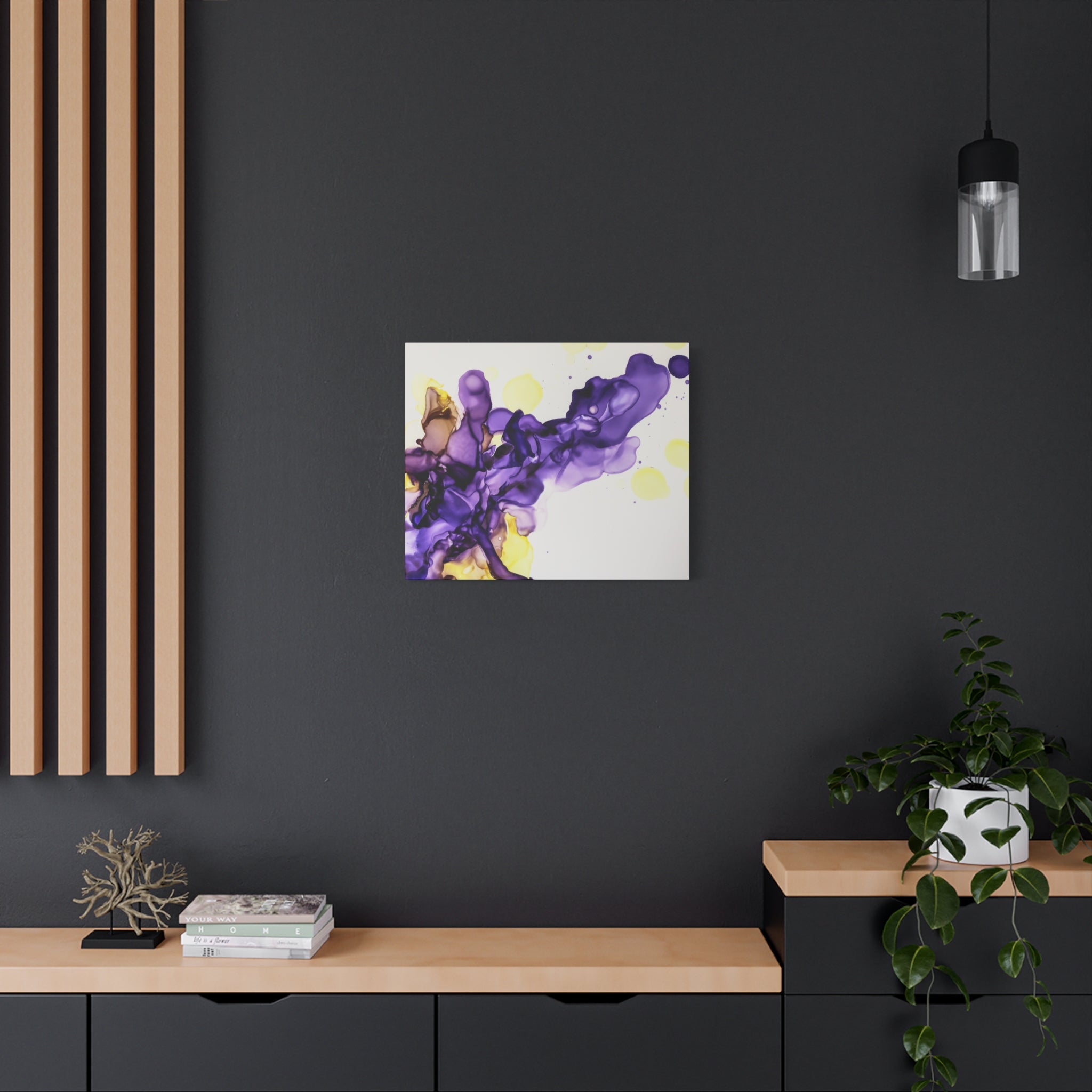 Purple Abstract Alcohol Ink Canvas Print — Matte Stretched Wall Art