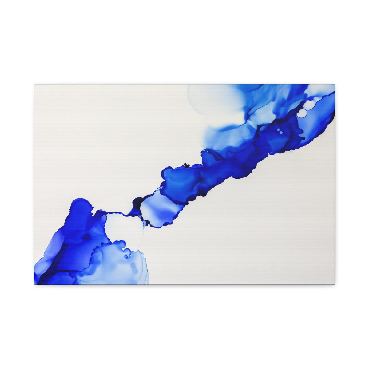 Blue Ink Abstract Matte Canvas Print — Stretched 1.25\"