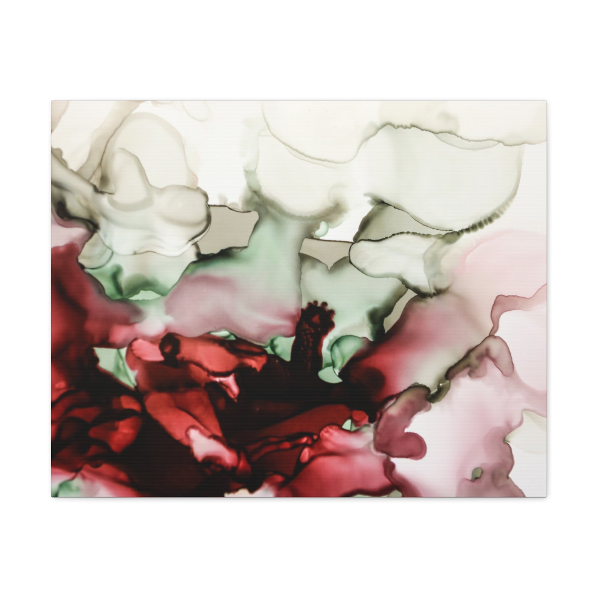 Abstract Floral Alcohol Ink Matte Canvas Print — Stretched Wall Art