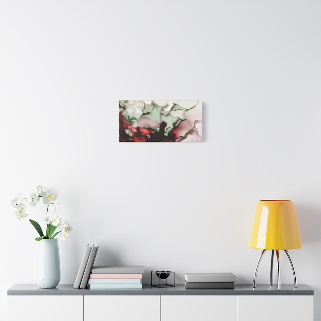 Abstract Floral Alcohol Ink Matte Canvas Print — Stretched Wall Art