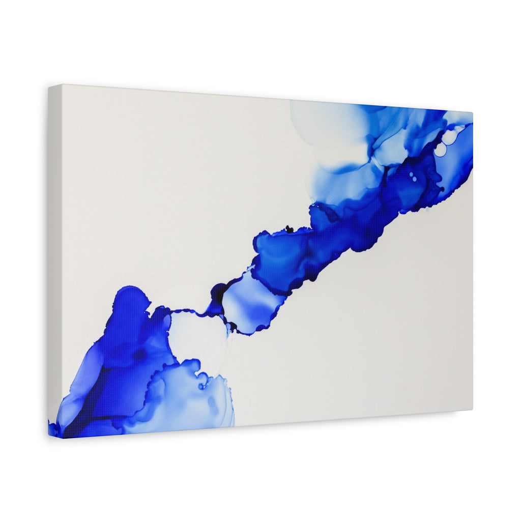 Blue Ink Abstract Matte Canvas Print — Stretched 1.25\"