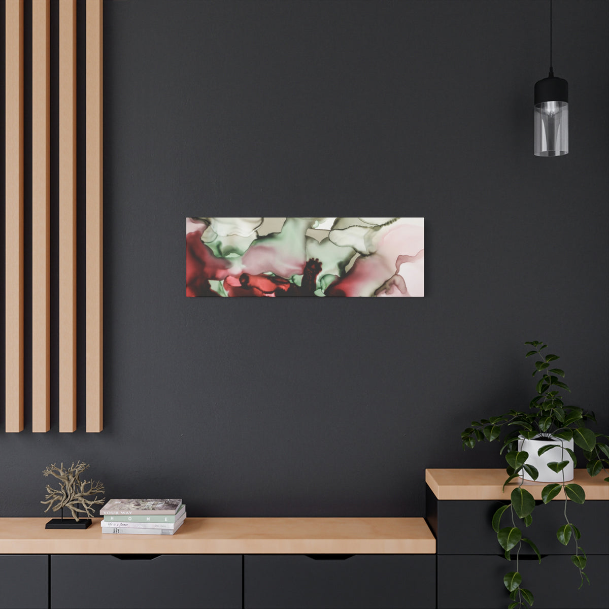 Abstract Floral Alcohol Ink Matte Canvas Print — Stretched Wall Art