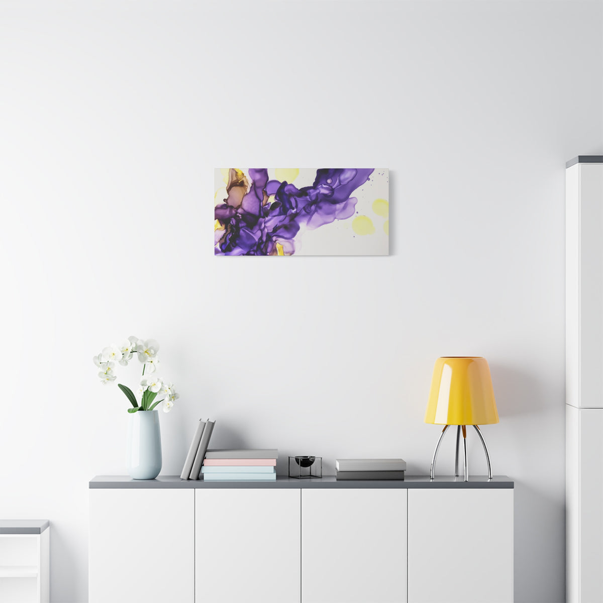 Purple Abstract Alcohol Ink Canvas Print — Matte Stretched Wall Art