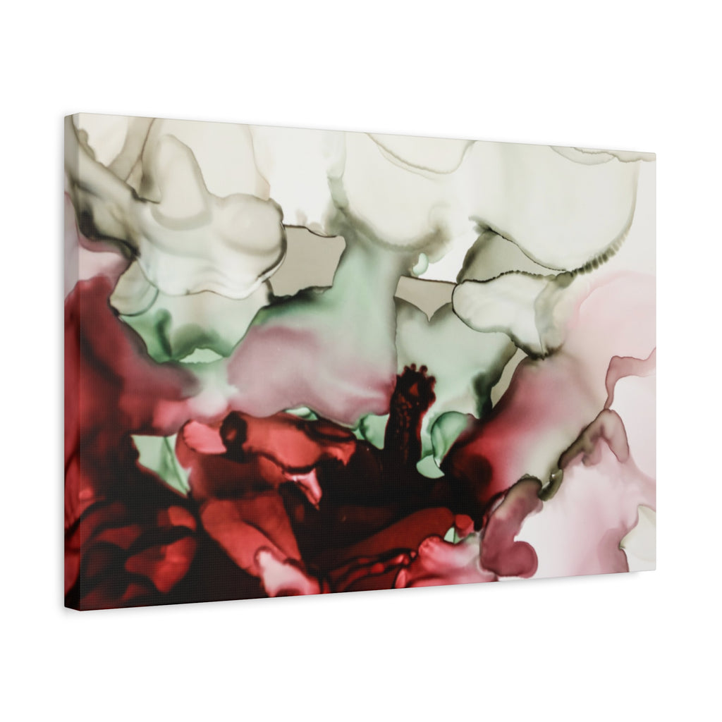 Abstract Floral Alcohol Ink Matte Canvas Print — Stretched Wall Art