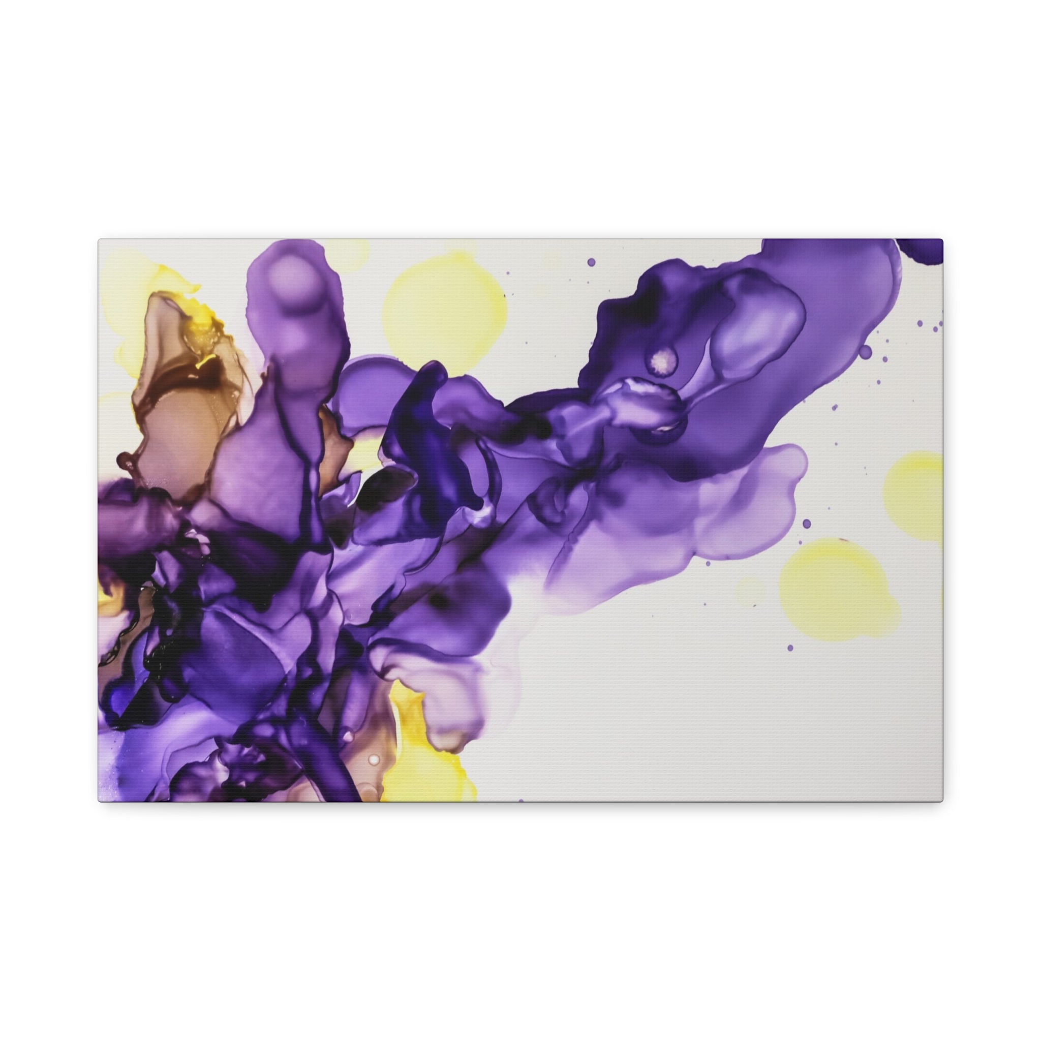 Purple Abstract Alcohol Ink Canvas Print — Matte Stretched Wall Art